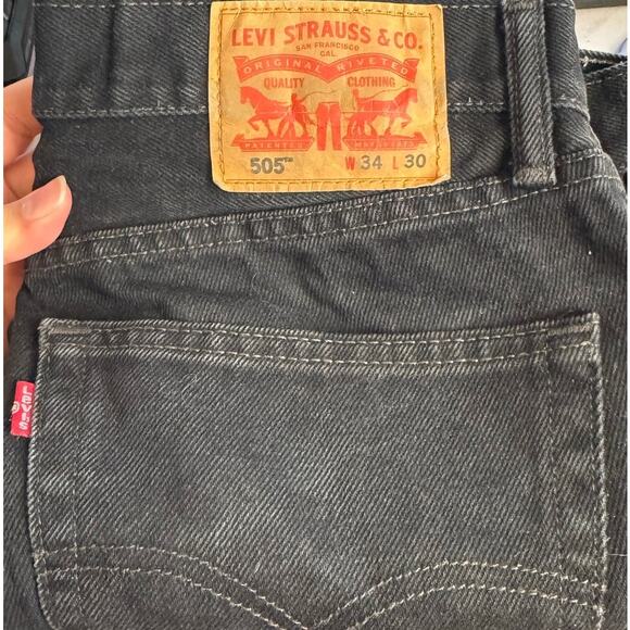 Levi Strauss & Co Black 505 Regular Fit Jeans Size 34x30 - Picture 8 of 8
